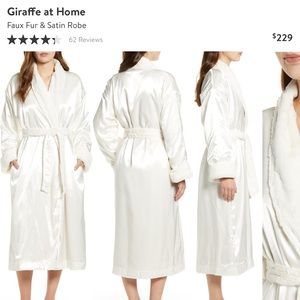 Giraffe at Home Faux Fur and Satin Robe 🤍